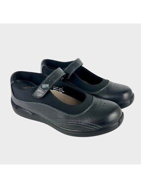 Drew Womens Rose Last Mary Jane Black Leather Orthopedic Shoes Comfort size 9M